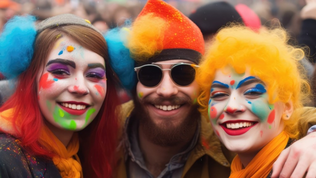 Menschen feiern Fasching