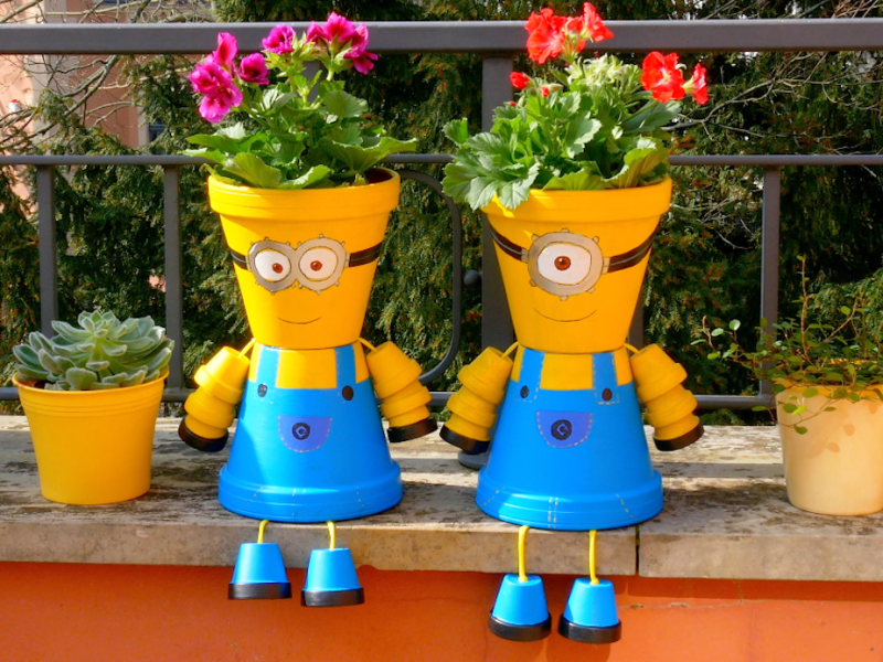 Minions als Blumentopf für deinen Garten oder deinen Balkon