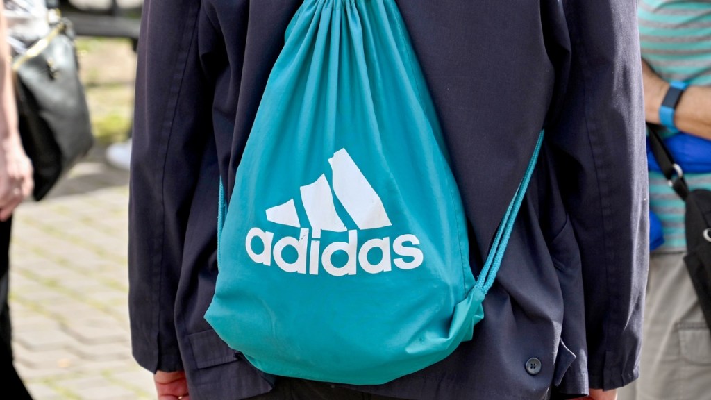 Ein hellblauer ADIDAS-Beutel.