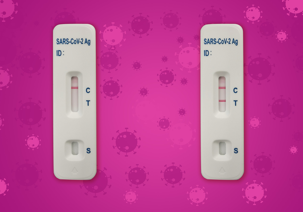 Zwei Coronaschnelltests. 